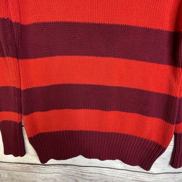 Route 66 Sweater Size Large Red‎ Purple Striped Knit Winter Fall Halloween - Picture 4 of 12